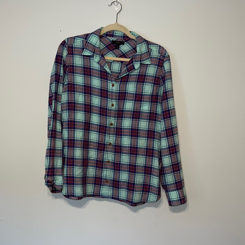 J. Crew Boyfriend Plaid button down shirt